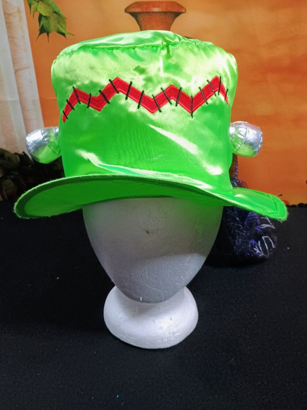 Frankenstein Adult Hat S/M (10-12) Neon Green Halloween Costume Novelty Top Hat